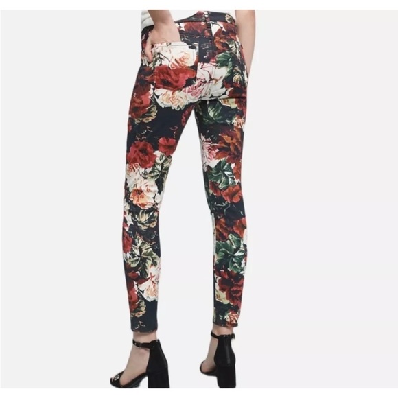 7 For All Mankind - Floral Skinny Ankle Length Jeans- 26 - Picture 5 of 8